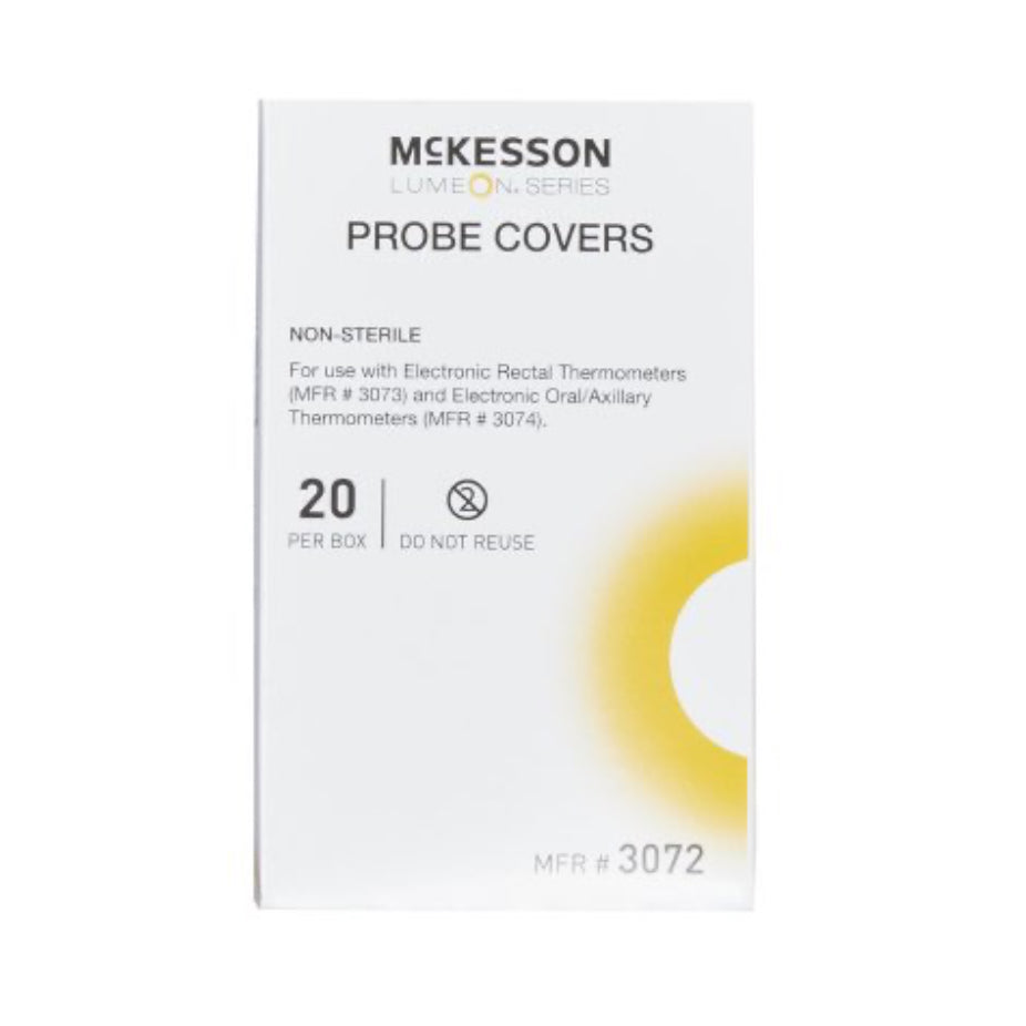 Axillary / Oral / Rectal Thermometer Probe Cover McKesson LUMEON™ For use with LUMEON® Oral / Axillary and Rectal Electronic Thermometers 500 per Box